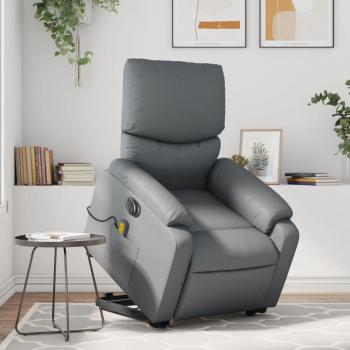 Sillón de masaje elevable eléctrico de cuero sintético en colores negro, crema y marrón, modelo cómodo para dormitorio y relajación