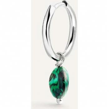 Pendiente piercing aro Baroque de hombre elaborado en plata de ley 925 con acabado de plata envejecida