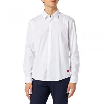 Hugo Boss Ermo Slim Fit Long Sleeve White Shirt for Men Size S