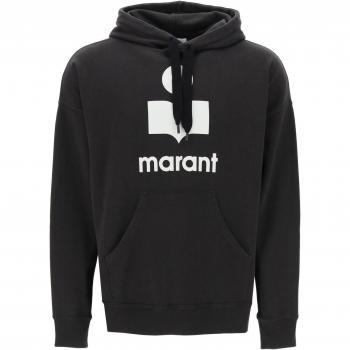 ISABEL MARANT Miley Flocked Logo Hoodie - Size: S - Color: Black - Type: Sweatshirt for Men