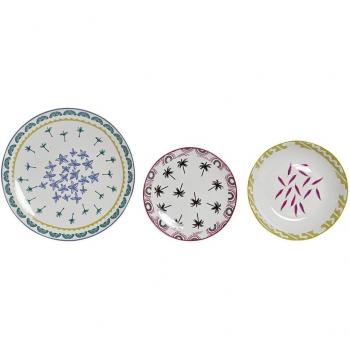 Vajilla Pack 18 porcelana África color azul turquesa multicolor