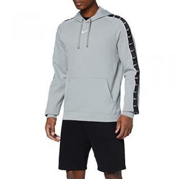 NIKE M NSW Swoosh FLC Po Hoodie Ft Sweatshirt, Hombre, Particle Grey/Black/White, L