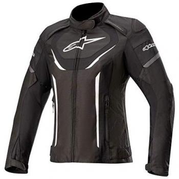 Chaqueta textil de moto Alpinestars Stella T-Jaws V3 impermeable para mujer, color negro/blanco, talla XS