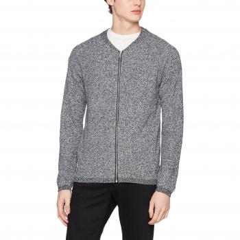 SELECTED HOMME Shdshane Zip Cardigan Sts, Chaqueta Punto para Hombre, Gris