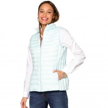 VENCA Chaleco con Favorecedor Cuello Chimenea Mujer by Vencastyle - 013535,Azul,44