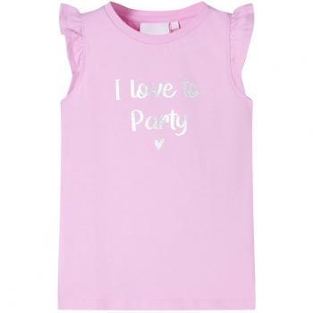 Camiseta infantil de manga volante color lila 140