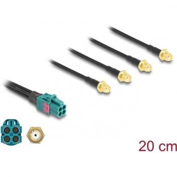 Cable Antena Mini FAKRA Z Cuádruple a 4 x SMA Hembra 0.2 m Negro