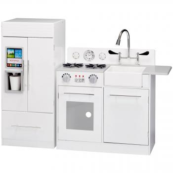 Little Chef Charlotte Modern Modular Wooden Play Kitchen, White - Teamson Kids