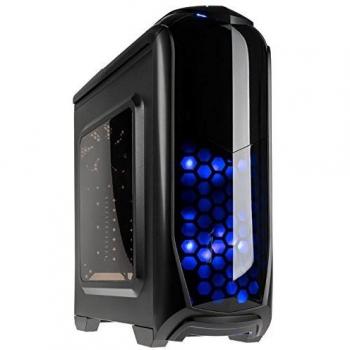 Nitro Concepts Kolink Aviator Midi-Tower Caja para computadora - Cuerpo de Acero - Parte Delantera de plástico - Ventana - LED - 7 Ranuras de expansión - Negro/Azul