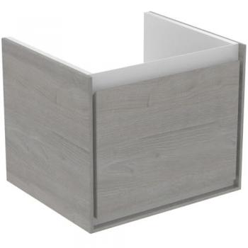 Mueble de baño Ideal Standard Air 485mm, Eiche gris decorativo / blanco mate, con 1 cajón