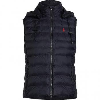Polo Ralph Lauren Women's Black Quilted Vest with Hood, Size M