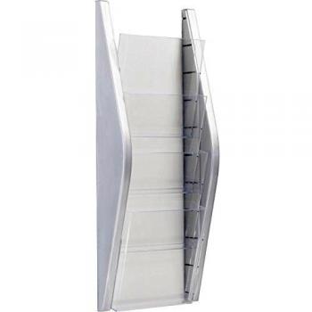 Soporte de pared Helit 4 compartimentos A5 color plata