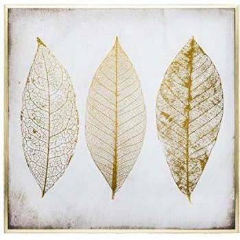 Lienzo Impreso Encadrado Hojas Doradas 58x58 cm - Atmosphera