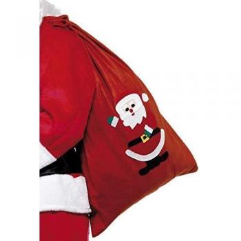 Smiffy's-24497 Saco de Papá Noel, con Motivo y cordón, 35.4 x 23.6, Color Rojo, No es Applicable