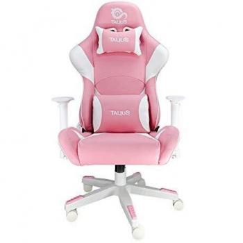 Talius Silla Gaming Profesional Dragonfly Rosa/Blanca, Ergonómica, 2D, basculante, Base Nylon, Ruedas 60mm Nylon, Gas Clase 4, Espuma Alta Densidad, Escritorio, Oficina y Gamer.