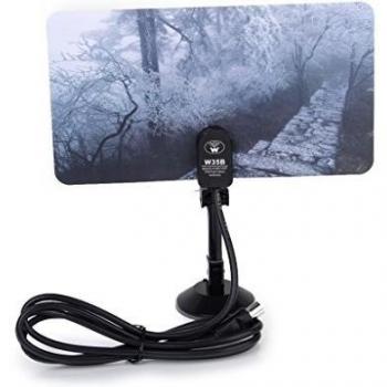 Antena de TV Digital de Señal Hd 35dbi TV DTV Antena Interior Plana 360 ° con Cuadro Monte Huang