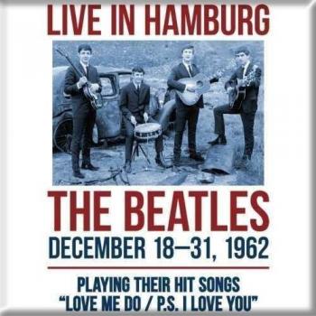 Imán para nevera The Beatles Vive en Hamburgo Talla Única azul/blanco