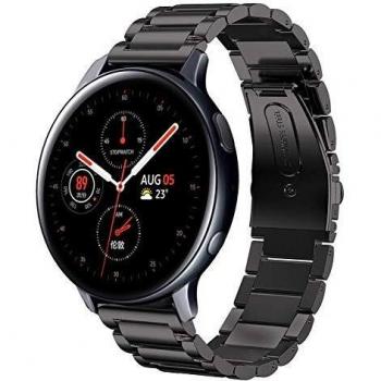 SUNDAREE Compatible con Correa Galaxy Watch Active 2 40MM 44MM,20MM Negro Metal Acero Inoxidable Reemplazo Pulsera Repuesto Smartwatch Band para Samsung Galaxy Active2 40 44/Galaxy Watch Active