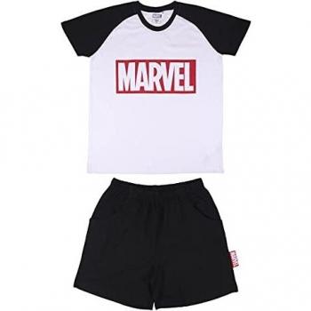 CERDÁ LIFE'S LITTLE MOMENTS Hombre Pijama Corto Licencia Oficial Marvel, Negro, M