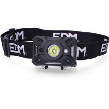 Linterna Frontal con Sensor de Movimiento, LED COB 5W, 7 Modos de Iluminación, Alimentada por 3 Pilas AAA (Incluidas)