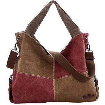 Bolsa Mensajero Lona Patchwork Grande Capacidad Mujer Bolso de Taleguilla Shopper Totes