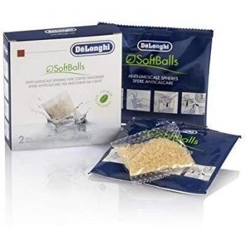 De'Longhi SoftBalls DLSC551 - Bolas de café con depósito de agua, detergente antical y suavizante, accesorios De'Longhi, 2 bolsas, blanco