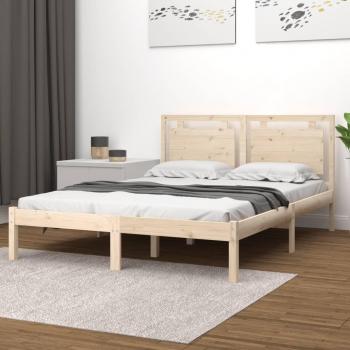 Cama doble de madera maciza 135x190 cm