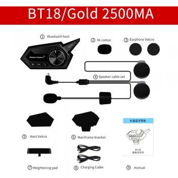 Auriculares Bluetooth estéreo para casco de motocicleta con batería de 2500mAh, manos libres y compatible con asistente de voz Siri