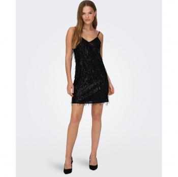 Vestido corto de flecos y lentejuelas