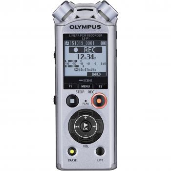 Olympus LS-P1 - Grabadora de Audio Digital de Alta Resolución con Micrófonos Estéreo Direccionales, Ligación USB, Cancelación de Ruido, Micrófono con Zoom, Modo Automático Inteligente y Memoria 4 GB