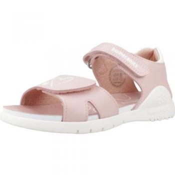 Sandalias abiertas de niña Biomecanics en piel con cierre adherente y diseño de corazones