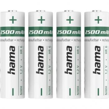 Pilas AA recargables Hama NiMH 2500 mAh 1.2 V - Paquete de 4