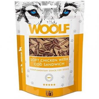 Perro aperitivos woolf 100gzpollo suave de bacalao sandwich
