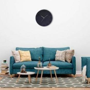 Reloj de Pared Moderno 3D Negro Ø34.5cm Thinia Home