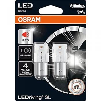 Bombillas LED P21/5W 12V Rojo Osram LEDriving (Paquete de 2)