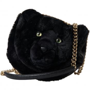 Dolce & Gabbana Exquisite Panther Shoulder Bag Croc-Embossed Black Female Size: ONE SIZE