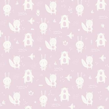 Chesapeake Pink Bitsy Woodland Matte Paper Non-Pasted Wallpaper Roll