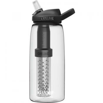 CamelBak Eddy+ Filtered by LifeStraw Water Bottle, 1L / 32oz, Clear, Tritan Renew