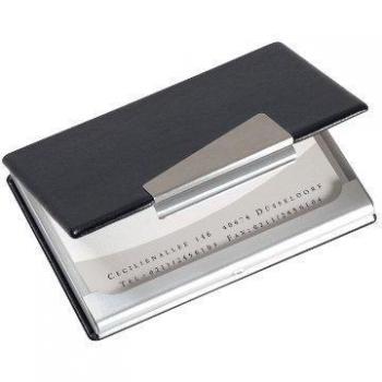 Sigel VZ131 - Estuche para tarjetas de visita, estética en aluminio y cuero