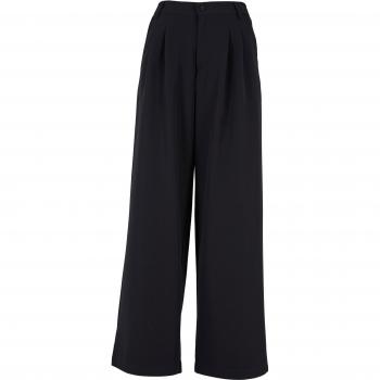 Ultra Wide Pleat-Front Black Women's Trousers