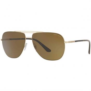 ARMANI Men's 0AR6060 300273 59 Sunglasses, Matte Pale Gold/Brown