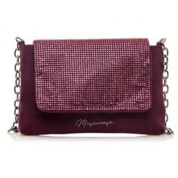 Bandolera de Mujer Mariamare DONIAT con Detalle Metalizado y Cierre con Solapa, Casual, Sintético, Color Morado/Burdeos