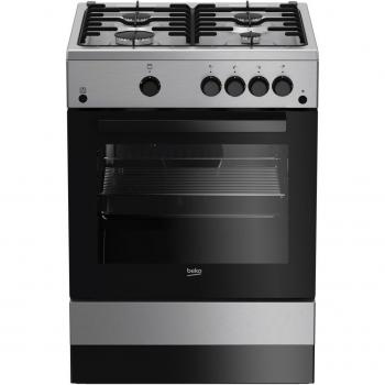 Cocina a gas Beko FSG62010FX 60 cm, 66L, 4 fuegos, acero inoxidable