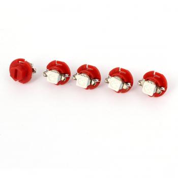 sourcing map 5 Piezas de Coche Rojo B8.4D 5050 SMD 1-Led Salpicadero de Bombilla de 12 V Disco Duro Interno para