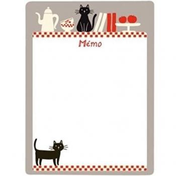 DLP - Pizarra magnética para recordatorios, diseño de gatos, color rojo y gris