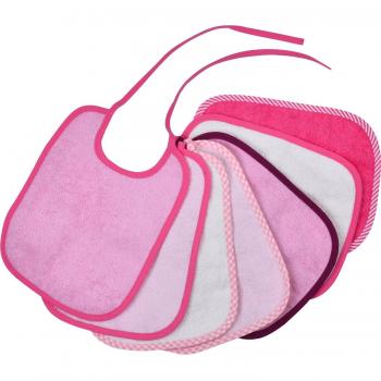 Paquete de 7 baberos atables WÖRNER rosa 20 x 25 cm