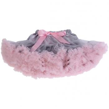 Happy Cherry Falda Tutú Corta tul para Bebés Niñas Ballet Princesa - Rosa + Gris 0-12 meses
