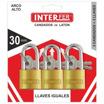 Interfer - Candado a/alto 20mm. juego 3 llaves i