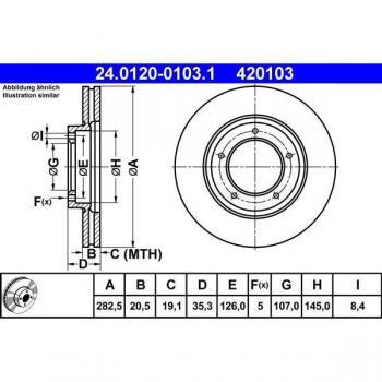 Disco de freno ATE 24.0120-0103.1, ventilado, altamente carbonizado, 1 pieza