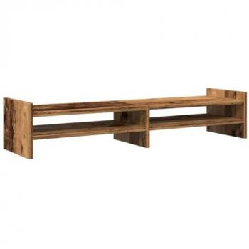 Soporte de Monitor de Madera Envejecida 100x27x20 cm en Material Compuesto